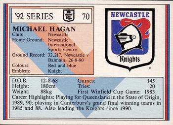 1992 Regina NSW Rugby League #70 Michael Hagan Back